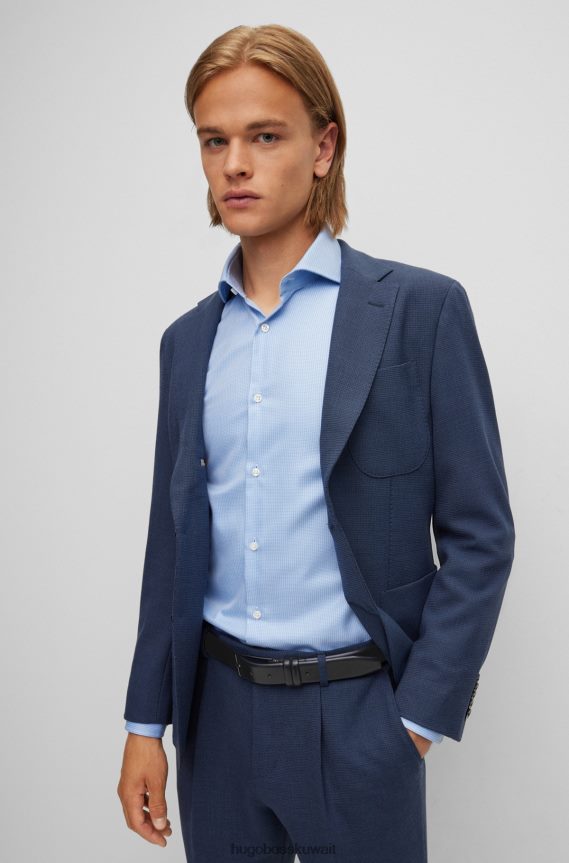 4TFNJN5305 أسود Hugo Boss حزام هوغو من الجلد المدبوغ باللون الأسود مع أجزاء معدنية باللون الأسود