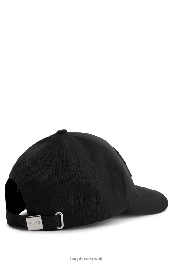 4TFNJN5314 أسود Hugo Boss قبعة من نسيج قطني طويل مع شعار Union Jack باللون الأسود من Hugo