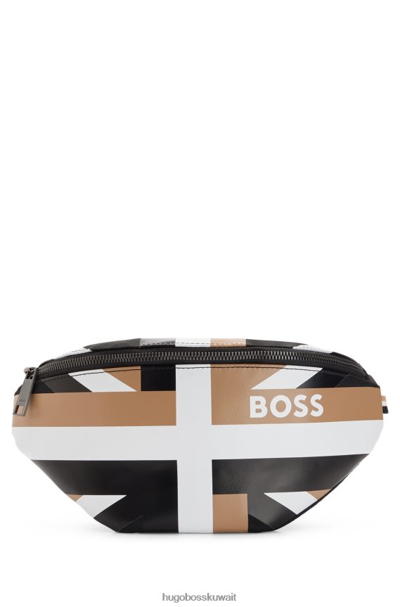4TFNJN5319 منقوشة Hugo Boss حقيبة حزام هوغو مع شريط مميز وشعار منقوش