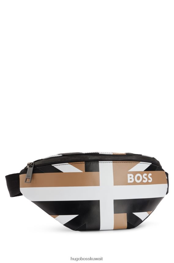 4TFNJN5319 منقوشة Hugo Boss حقيبة حزام هوغو مع شريط مميز وشعار منقوش