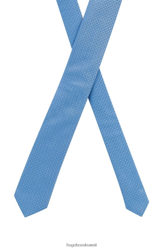 4TFNJN5331 أزرق فاتح Hugo Boss ربطة عنق هوغو من حرير الجاكار بنقش صغير باللون الأزرق الفاتح