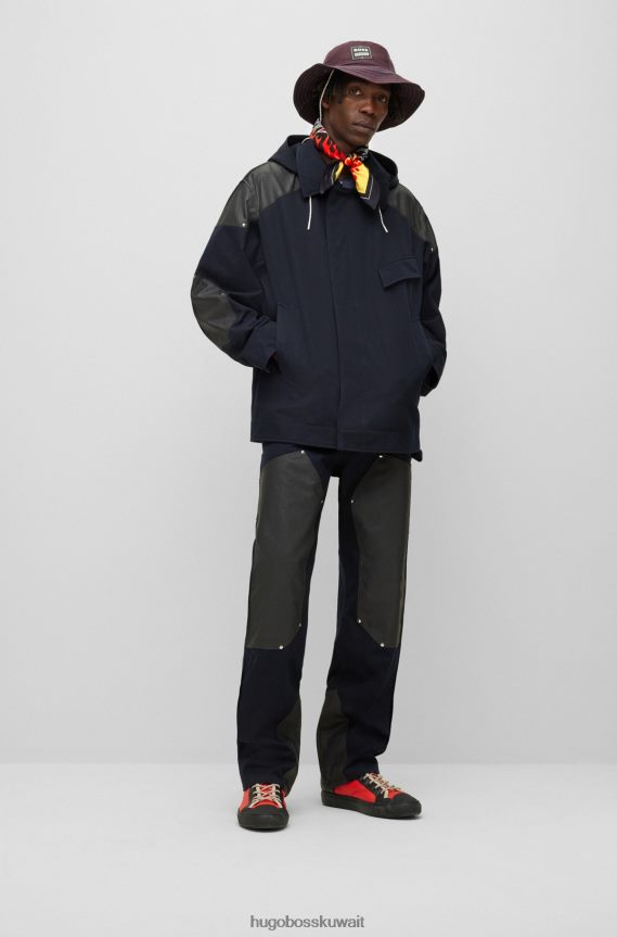 4TFNJN5337 منقوشة سوداء Hugo Boss وشاح مطبوع × phipps من القطن العضوي