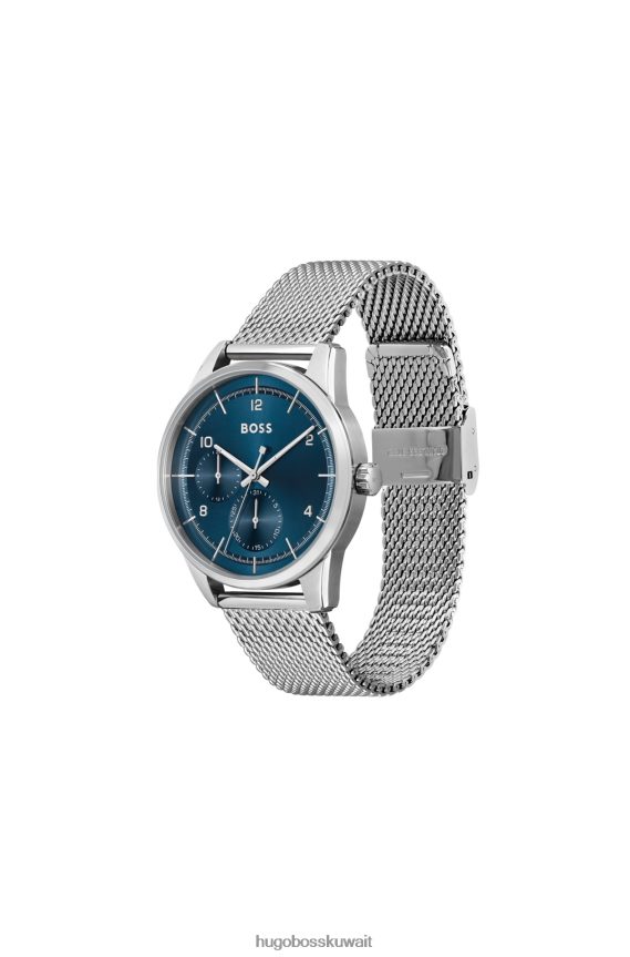 4TFNJN5348 حزمة مسبقة متنوعة Hugo Boss ساعة متعددة العيون بقرص أزرق مع سوار شبكي من هوغو، حزمة مسبقة متنوعة