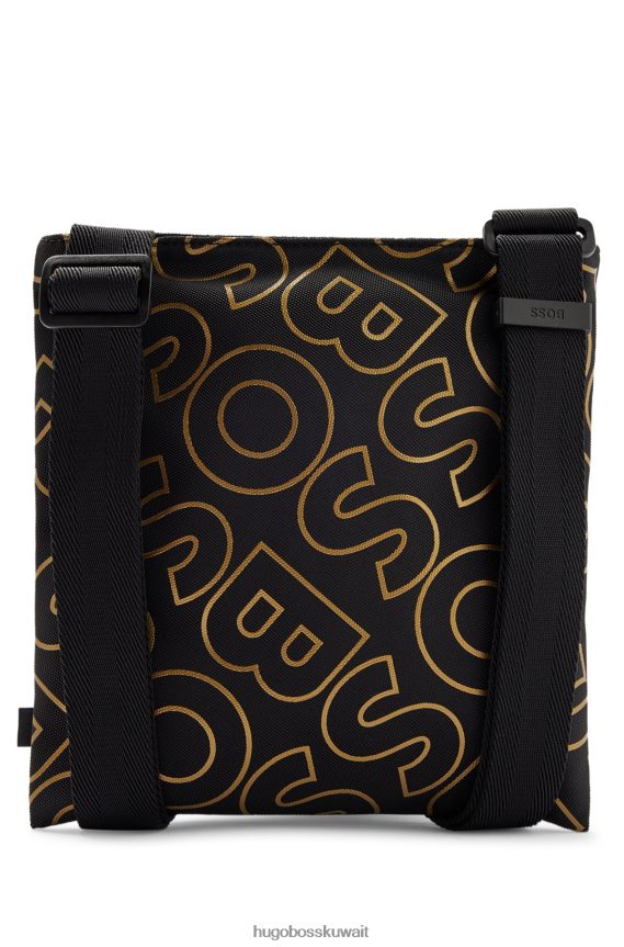 4TFNJN5361 أسود Hugo Boss حقيبة هيوغو سوداء اللون مصنوعة من قماش معاد تدويره مع شعارات خارجية