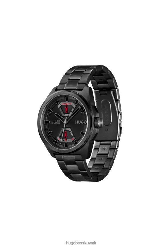 4TFNJN5362 حزمة مسبقة متنوعة Hugo Boss ساعة هوغو متنوعة مسبقًا مطلية باللون الأسود مع سوار متصل