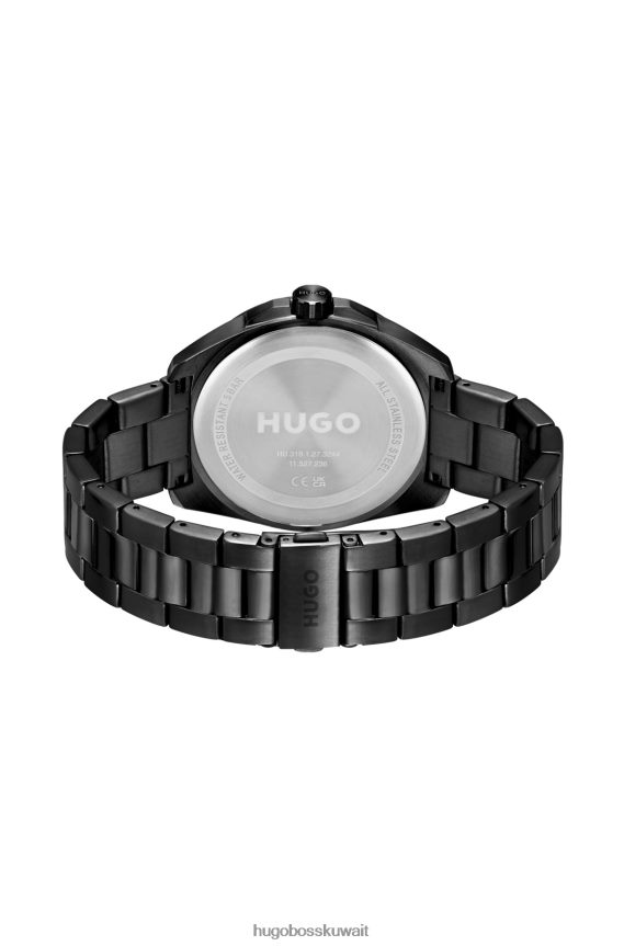 4TFNJN5362 حزمة مسبقة متنوعة Hugo Boss ساعة هوغو متنوعة مسبقًا مطلية باللون الأسود مع سوار متصل