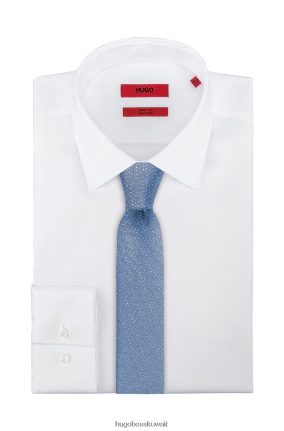 4TFNJN5369 أزرق فاتح Hugo Boss ربطة عنق هوغو من قماش الجاكار الحريري باللون الأزرق الفاتح مع نقش صغير