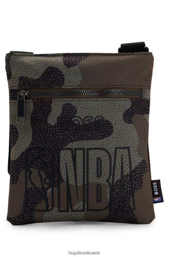 4TFNJN5376 منقوشة Hugo Boss & حقيبة مغلف NBA من القماش المعاد تدويره