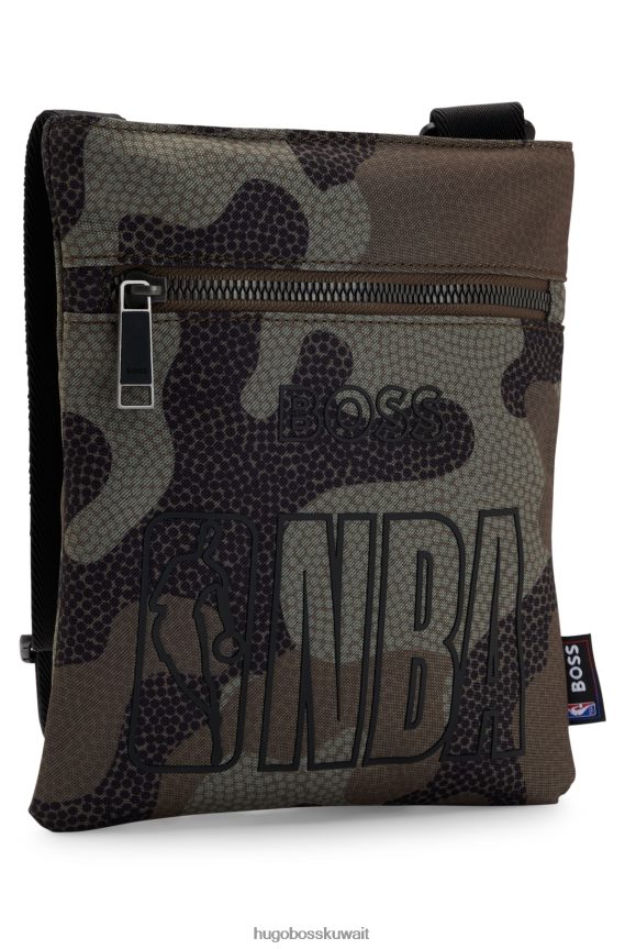 4TFNJN5376 منقوشة Hugo Boss & حقيبة مغلف NBA من القماش المعاد تدويره
