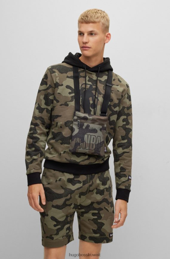 4TFNJN5376 منقوشة Hugo Boss & حقيبة مغلف NBA من القماش المعاد تدويره