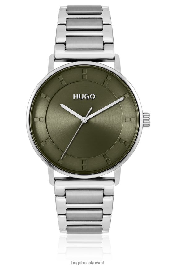 4TFNJN5390 حزمة مسبقة متنوعة Hugo Boss ساعة Hugo المتنوعة ذات السوار الرابط مع قرص زيتوني