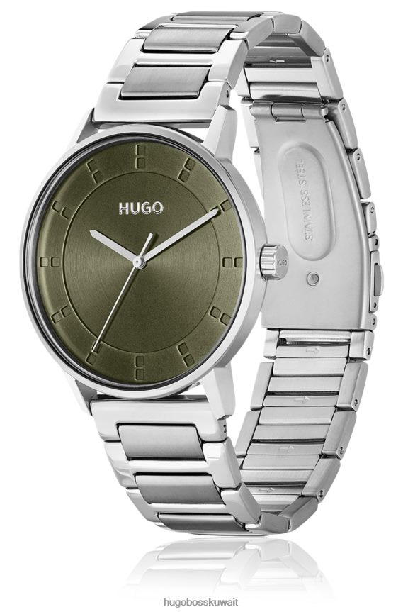 4TFNJN5390 حزمة مسبقة متنوعة Hugo Boss ساعة Hugo المتنوعة ذات السوار الرابط مع قرص زيتوني