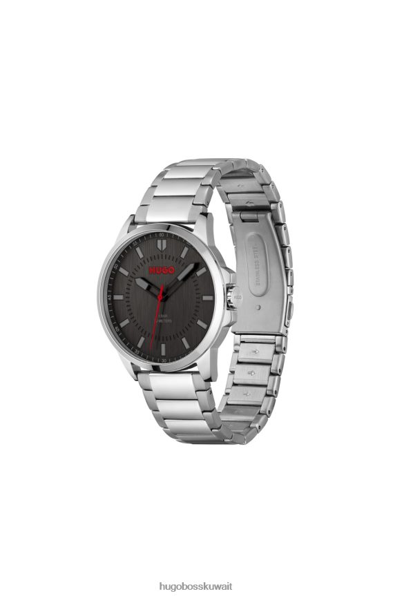 4TFNJN5399 حزمة مسبقة متنوعة Hugo Boss ساعة من الفولاذ المقاوم للصدأ مع قرص أسود مصقول عموديًا متنوع مسبقًا