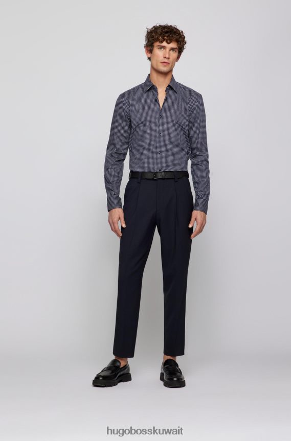 4TFNJN53 وردي/كحلي Hugo Boss قميص الحافلة h-hank 50469422 وردي