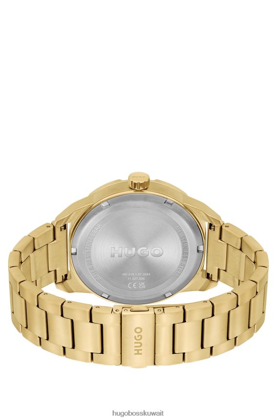 4TFNJN5400 حزمة مسبقة متنوعة Hugo Boss مجموعة متنوعة من الساعات الذهبية اللون مع قرص زيتوني من هوغو