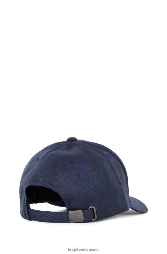 4TFNJN5402 أزرق غامق Hugo Boss قبعة هوغو قطنية طويلة باللون الأزرق الداكن مع شعار فني