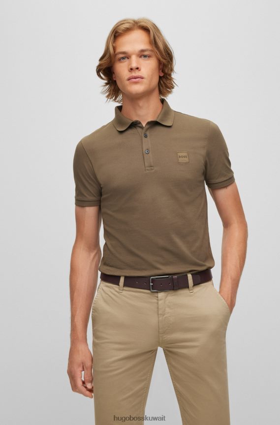 4TFNJN5408 بني غامق Hugo Boss حزام من الجلد الناعم مع حروف الشعار Keeper Hugo باللون البني الداكن