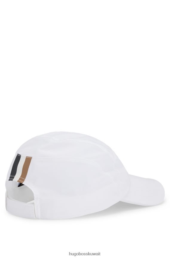 4TFNJN5411 أبيض Hugo Boss قبعة Hugo x Matteo Berrettini المصنوعة من النايلون مع شعار خلفي وشريط مميز