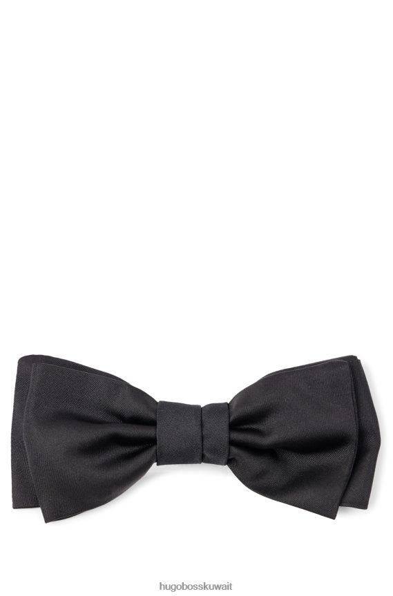 4TFNJN5423 أسود Hugo Boss ربطة عنق من الساتان باللون الأسود من قماش الجاكار الحريري