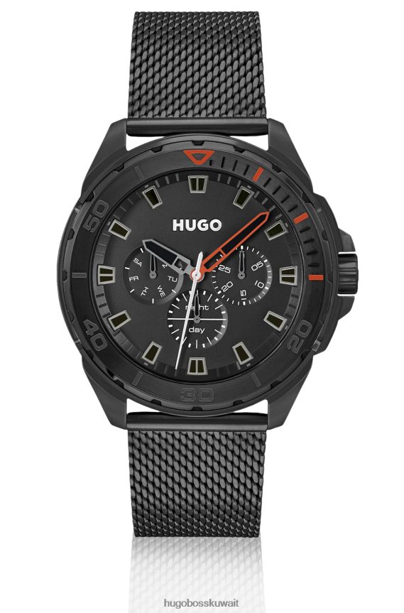 4TFNJN5439 حزمة مسبقة متنوعة Hugo Boss ساعة هوغو بسوار شبكي مع مينا أسود وحزمة مسبقة متنوعة