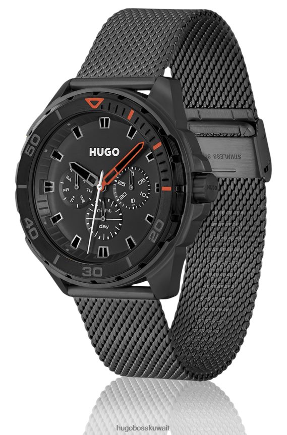 4TFNJN5439 حزمة مسبقة متنوعة Hugo Boss ساعة هوغو بسوار شبكي مع مينا أسود وحزمة مسبقة متنوعة