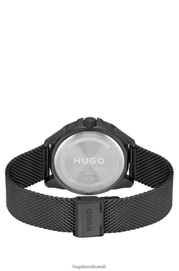 4TFNJN5439 حزمة مسبقة متنوعة Hugo Boss ساعة هوغو بسوار شبكي مع مينا أسود وحزمة مسبقة متنوعة