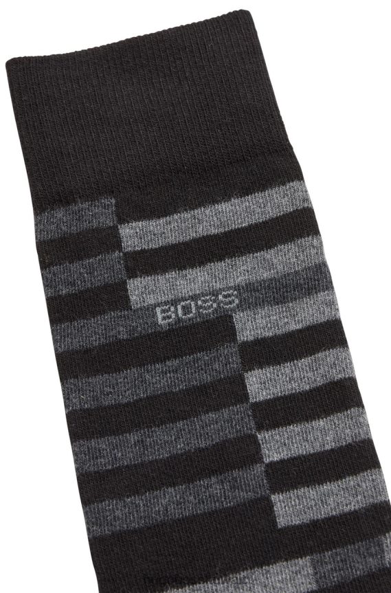 4TFNJN544 أزرق/أسود/رمادي Hugo Boss عبوة من 2 جوارب 50467708 باللون الأزرق