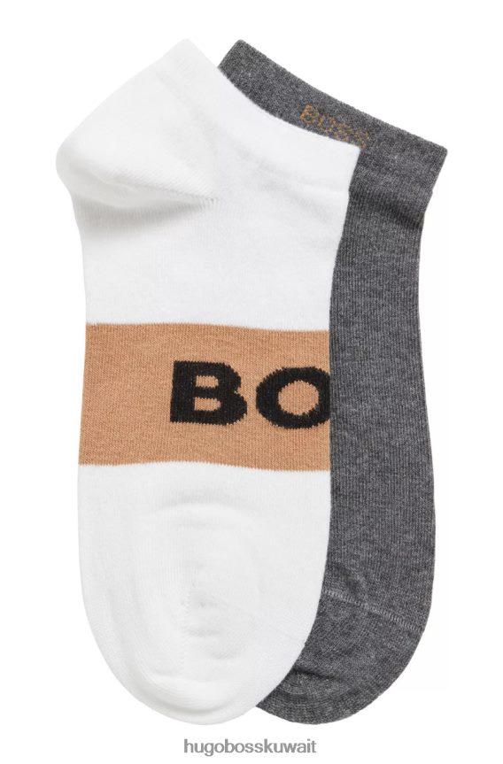 4TFNJN545 طبيعي/أزرق/dkblue/أزرق داكن Hugo Boss عبوة من 2 جورب بشعار 50467747 طبيعي