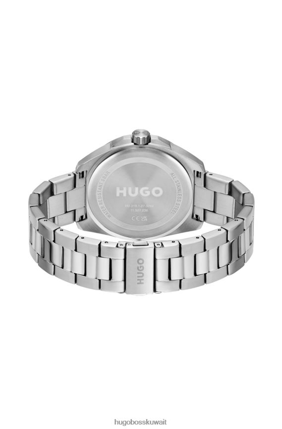 4TFNJN5462 حزمة مسبقة متنوعة Hugo Boss ساعة زاوية من الفولاذ المقاوم للصدأ مع سوار متصل، مجموعة متنوعة مسبقًا من Hugo