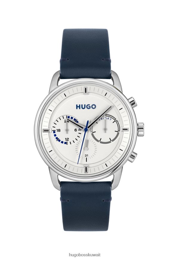 4TFNJN5463 حزمة مسبقة متنوعة Hugo Boss ساعة هيوجو متنوعة من الفولاذ المقاوم للصدأ مع حزام جلدي مخيط