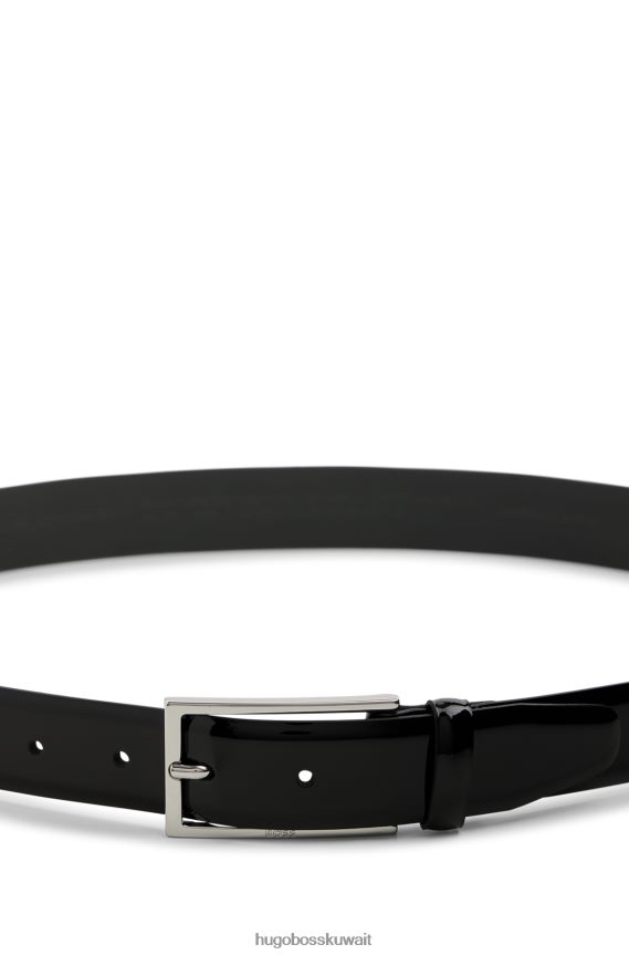 4TFNJN5470 أسود Hugo Boss حزام هوغو بإبزيم دبوسي أسود من الجلد الإيطالي الحائز على براءة اختراع
