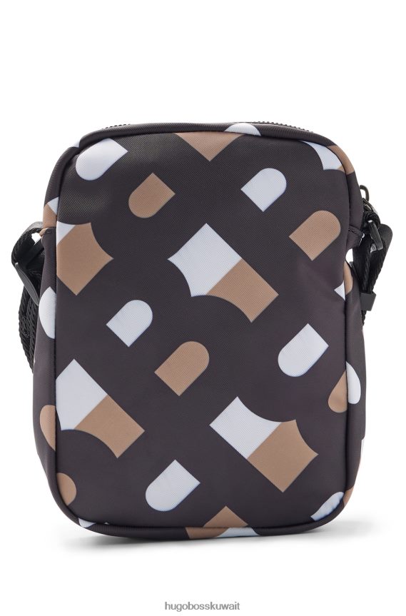 4TFNJN5488 منقوشة Hugo Boss حقيبة مراسل بطبعة مونوغرام منقوشة من Hugo مصنوعة من النايلون المعاد تدويره