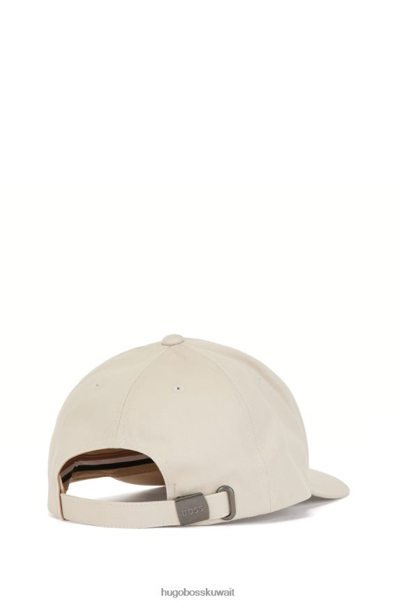 4TFNJN5498 البيج الفاتح Hugo Boss قبعة من نسيج قطني طويل مع شعار الموسم الجديد هوغو باللون البيج الفاتح