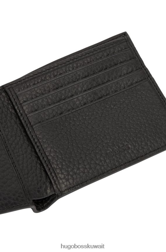 4TFNJN549 أسود/كحلي/بيج متوسط Hugo Boss محفظة بطاقة كروستاون 50470463، أسود