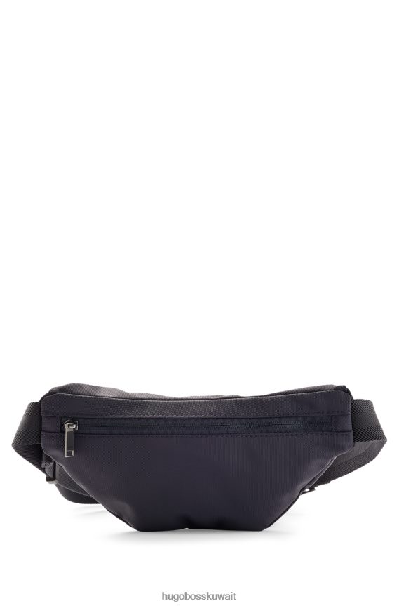 4TFNJN5509 أزرق غامق Hugo Boss حقيبة حزام من النايلون المعاد تدويره باللون الأزرق الداكن مع طباعة شعار هوغو بطبقات