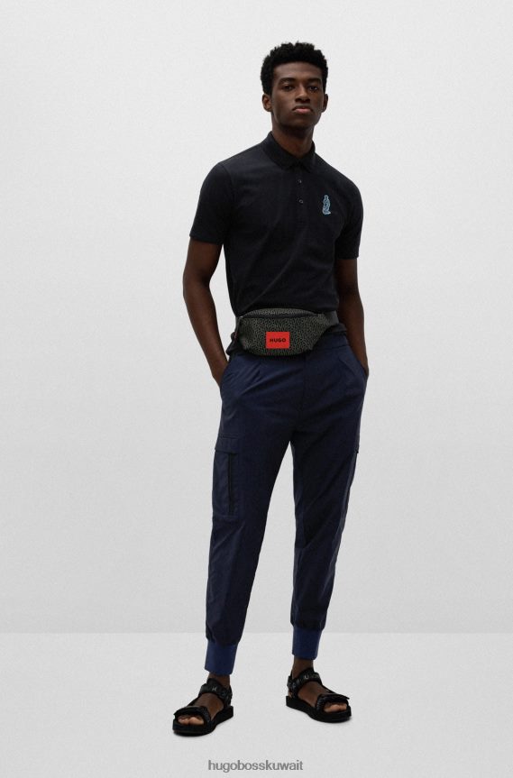 4TFNJN5519 منقوشة Hugo Boss حقيبة حزام منقوشة بطباعة شعار مع علامة هوغو الحمراء