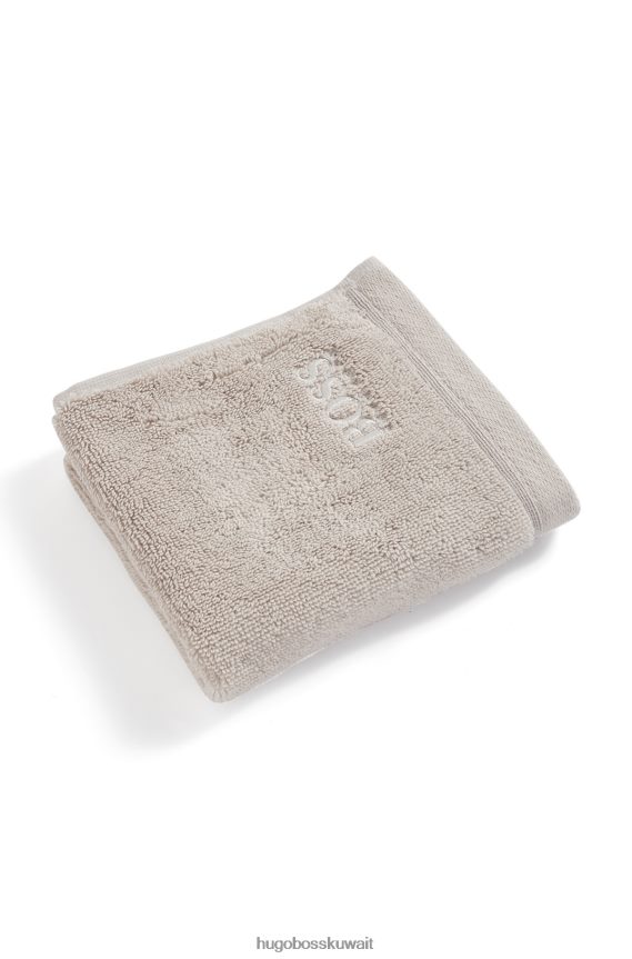 4TFNJN5524 البيج الفاتح Hugo Boss قطعة قماش وجه تحمل العلامة التجارية من قطن بحر إيجه الممشط باللون البيج الفاتح