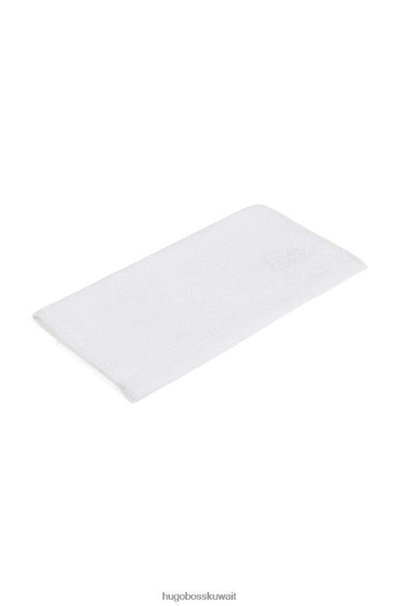 4TFNJN5525 أبيض Hugo Boss قطعة قماش بيضاء للوجه تحمل العلامة التجارية من قطن هوغو الممشط لبحر إيجه