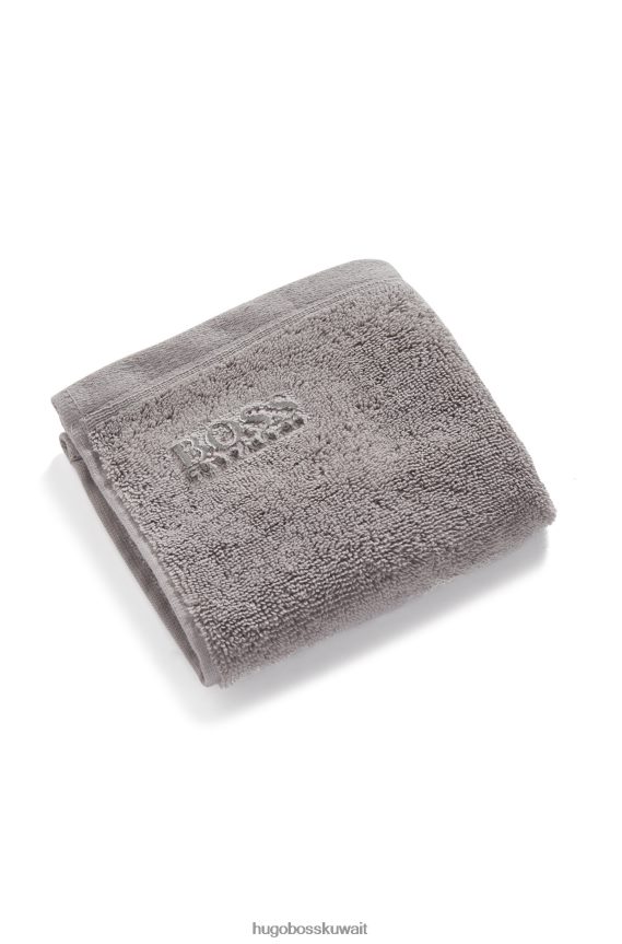 4TFNJN5526 فضة Hugo Boss قطعة قماش للوجه تحمل علامة تجارية من قطن بحر إيجه الممشط باللون الفضي