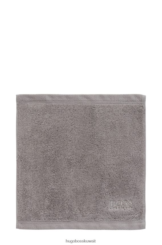 4TFNJN5526 فضة Hugo Boss قطعة قماش للوجه تحمل علامة تجارية من قطن بحر إيجه الممشط باللون الفضي