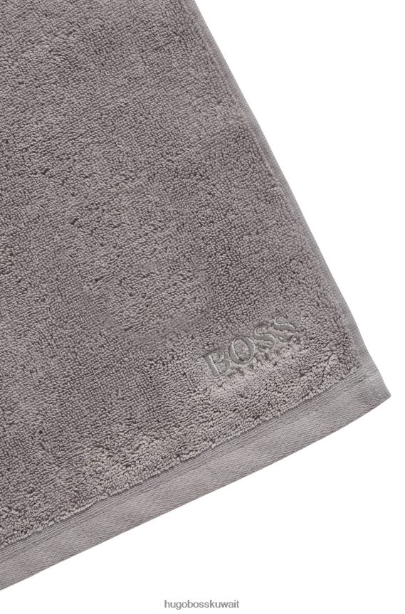 4TFNJN5526 فضة Hugo Boss قطعة قماش للوجه تحمل علامة تجارية من قطن بحر إيجه الممشط باللون الفضي