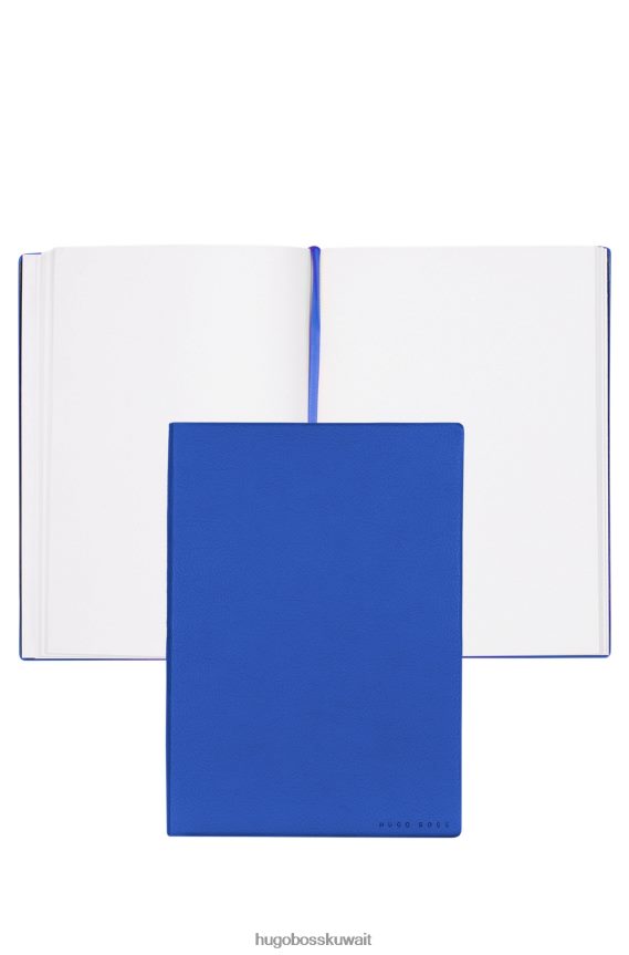 4TFNJN5536 أزرق Hugo Boss دفتر هوغو A5 باللون الأزرق من الجلد الصناعي باللون الأزرق