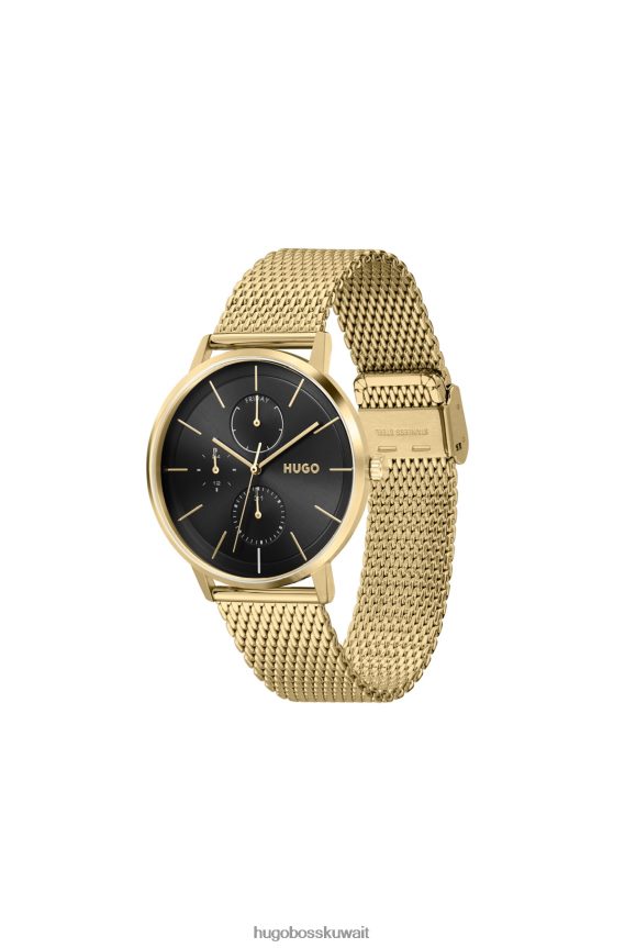 4TFNJN5547 حزمة مسبقة متنوعة Hugo Boss مجموعة متنوعة من ساعات هوغو ذات اللون الذهبي الأصفر مع سوار شبكي