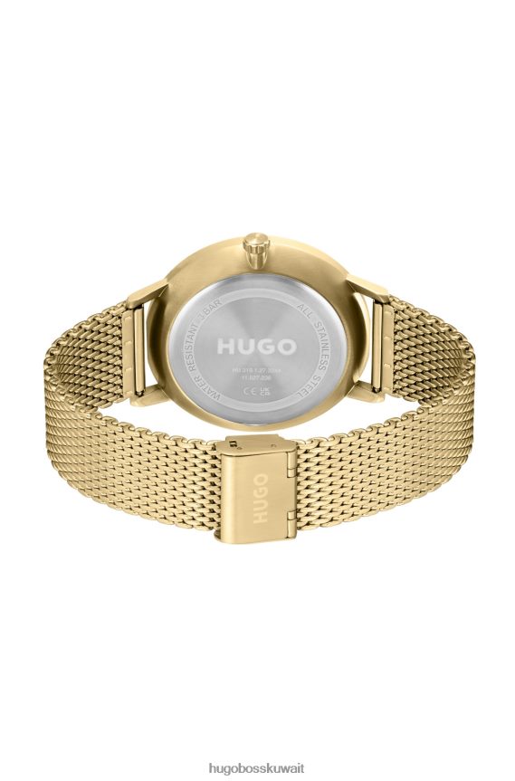 4TFNJN5547 حزمة مسبقة متنوعة Hugo Boss مجموعة متنوعة من ساعات هوغو ذات اللون الذهبي الأصفر مع سوار شبكي