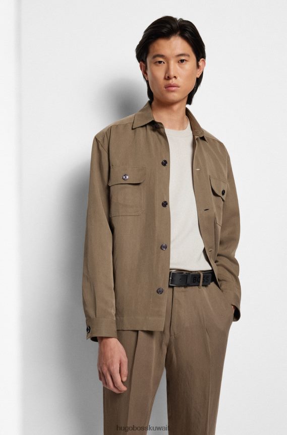 4TFNJN5548 أسود Hugo Boss حزام هوغو من الجلد الإيطالي باللون الأسود مع حواف ملونة