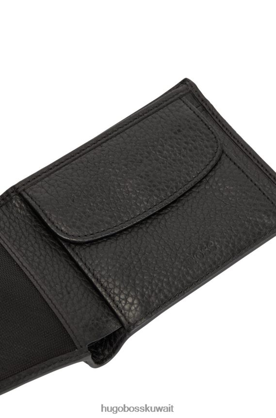 4TFNJN554 أسود/كحلي Hugo Boss محفظة ثلاثية الطي كروستاون 50470462، أسود