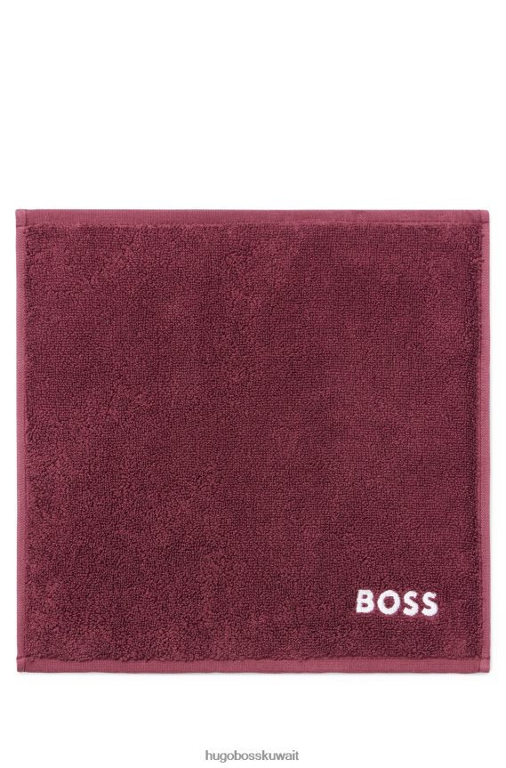 4TFNJN5552 الأرجواني الداكن Hugo Boss قماش وجه من القطن المصري مع شعار متباين هوغو باللون الأرجواني الداكن