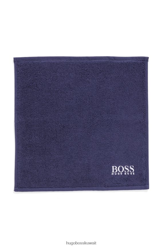 4TFNJN5559 أزرق غامق Hugo Boss قماش وجه من القطن المصري هوغو باللون الأزرق الداكن مع شعار متباين