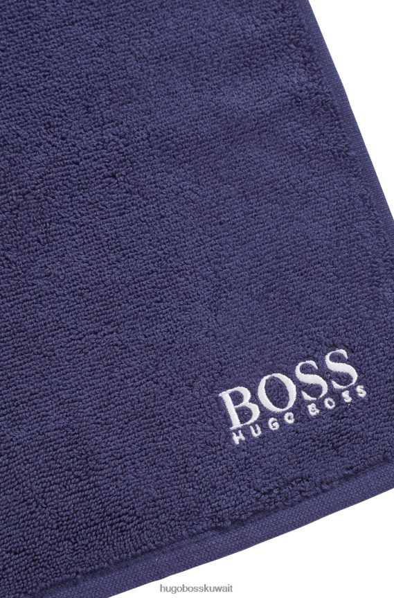 4TFNJN5559 أزرق غامق Hugo Boss قماش وجه من القطن المصري هوغو باللون الأزرق الداكن مع شعار متباين