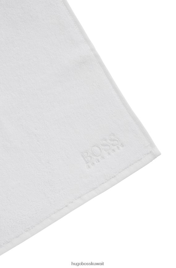 4TFNJN5561 أبيض Hugo Boss قماش وجه هوغو من القطن المصري مع شعار متباين باللون الأبيض